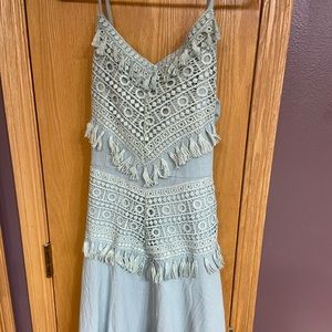 teal dress with pockets